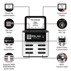 6Slots 8000mAh Shared Power Bank Station For Rental Business With <strong>POS</strong> System And Mobile Phone Charging Kiosk - Product Image 4