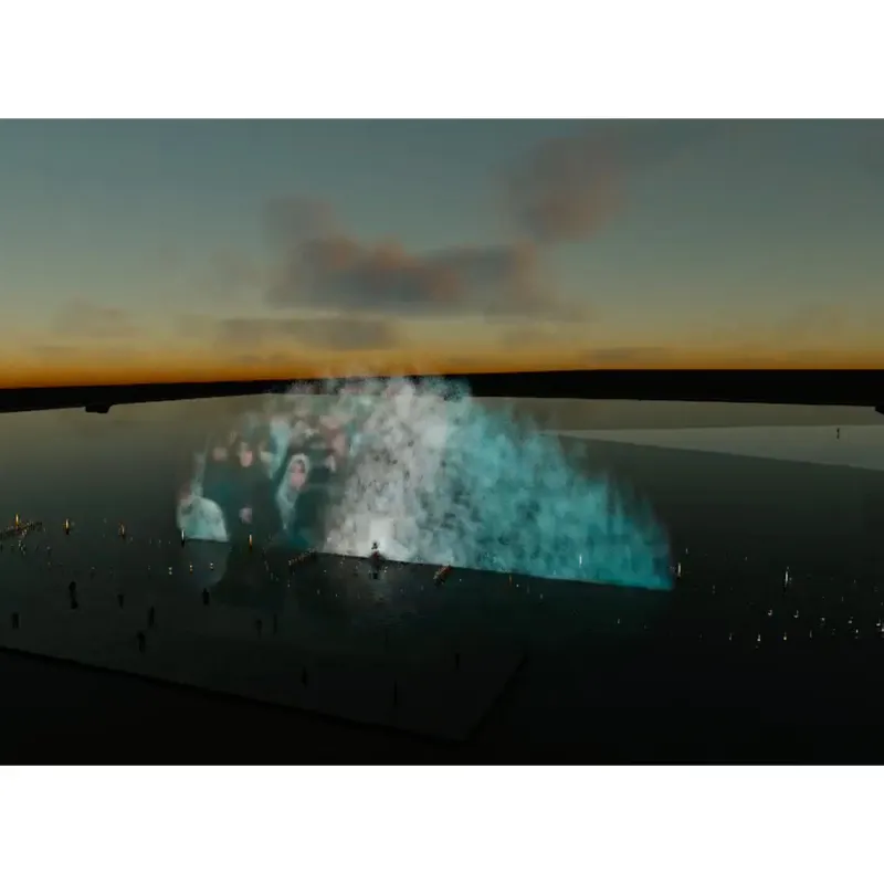Holograma al aire libre proyector de holograma al aire libre pantalla de agua película fuente Show