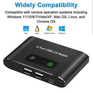 <strong>2</strong> Computers Share 4 USB2.0 Ports <strong>KVM</strong> Switcher USB2.0 <strong>switch</strong> for PC Laptop Keyboard Mouse Printer Scanner