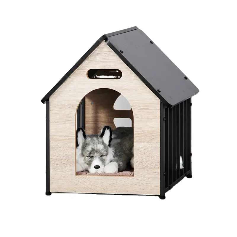Yeni tasarım ahşap açık açık kapı hava koşullarına dayanıklı su geçirmez köpek evi evcil hayvan mobilyaları