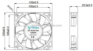 12025C High-Flow DC Axial Cooling Fan 120*120*25mm for Efficient Cooling Applications - Product Image 5