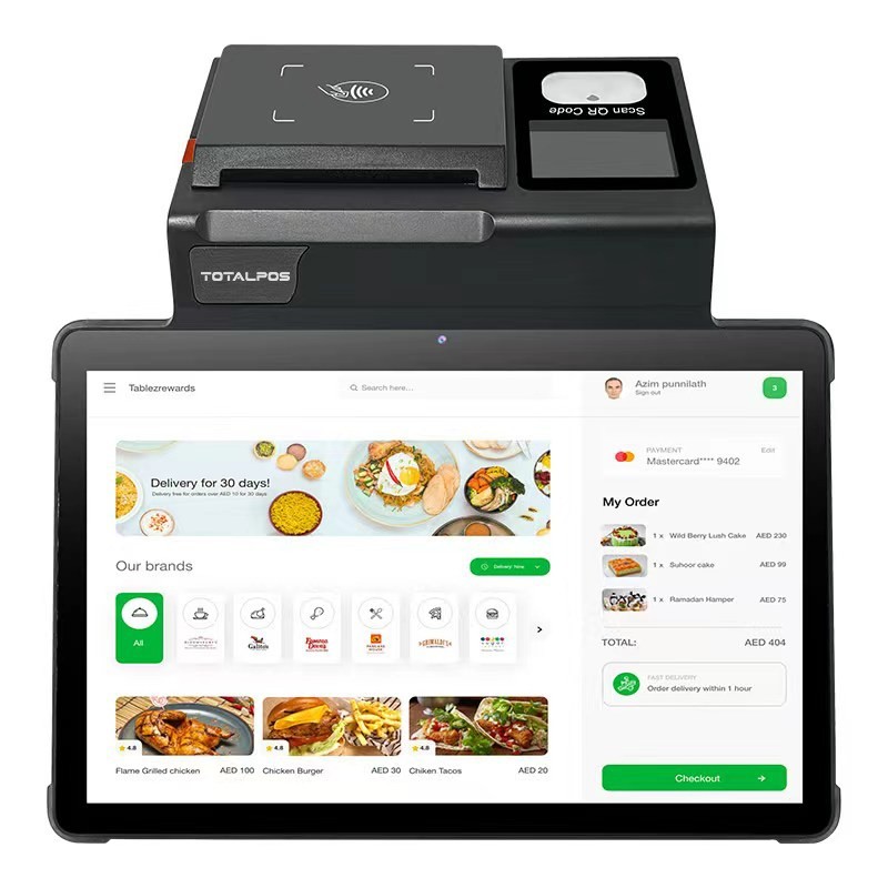 11 pulgadas, Android 12,3 + 16G,NFC, escáner, impresora de 80mm, versión 4G