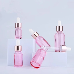 高档化妆品定制粉色化妆品滴管玻璃化妆瓶