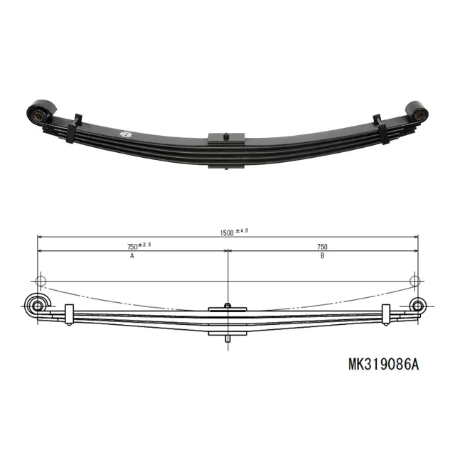 FV519 High Quality Steel Parabolic Flat Front Leaf Spring For Trailer