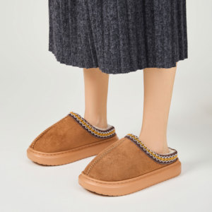 Kış yumuşak Faux süet kabarık kürk ev kapalı sıcak peluş bayanlar kadınlar için erkek ayakkabısı slaytlar terlik - Product Image 3