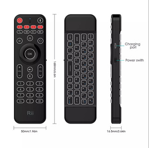Siyah kablosuz mini klavye RII MX9 akıllı 2.4 için android tv kutusu Ghz hava fare uzaktan kumanda fabrika - Product Image 4