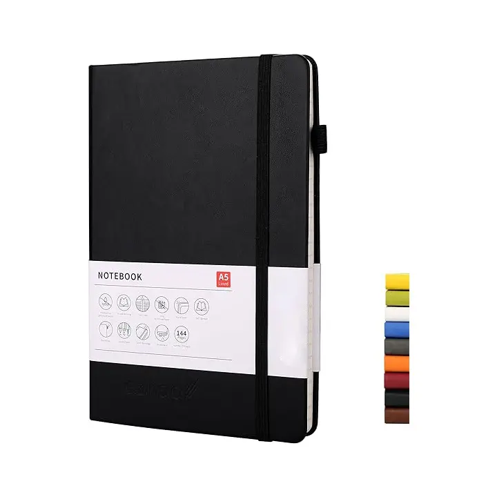 Cheap Bulk Lined Manufacturer Custom Journal Book Printing A5 Black Hardcover School Notebooks With Logo