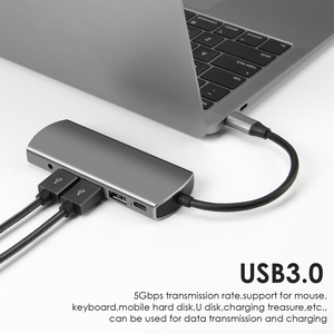Fjgear Type-cグレーUSB3.0からUsbオスTYPEC-USB3.0 * 3HDMIオーディオUSB-C PD - Product Image 5