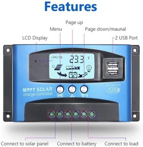 In magazzino regolatore di carica solare PWM 100A 60A 50A 40A 30A regolatore di energia solare 12V 24V Auto Dual USB Display LCD scarica di carico - Product Image 5