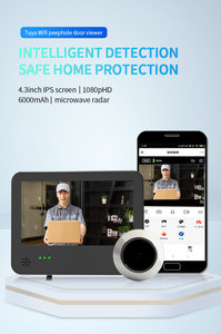 Tuya Wifi PIF <strong>Motion</strong> <strong>Detection</strong> Alarm Night Vision 6000mah Battery Charging 4.3inch Smart Door Viewer for Home Security <strong>System</strong> - Product Image 6