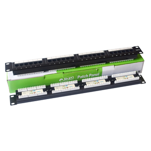 Panel de conexión de red Montaje en rack 2U RJ45 24 48 Puerto Cat5e UTP Datos Cat 6 5E Ethernet Lan Panel de conexión - Product Image 1