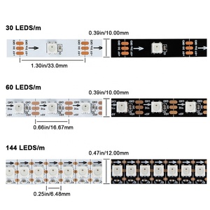 Ayrı ayrı adreslenebilir <span class=keywords><strong>tira</strong></span> ws2812b 5m 5050 smd 60led m 5V 144 akıllı programlanabilir adres ws2812 2812b piksel RGB <span class=keywords><strong>led</strong></span> şerit - Product Image 2