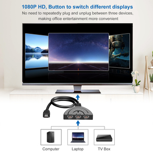 Fábrica al por mayor 1080p HDTV Switcher 3 Entrada 1 Salida 3x1 Video Switch para proyector Monitor de computadora