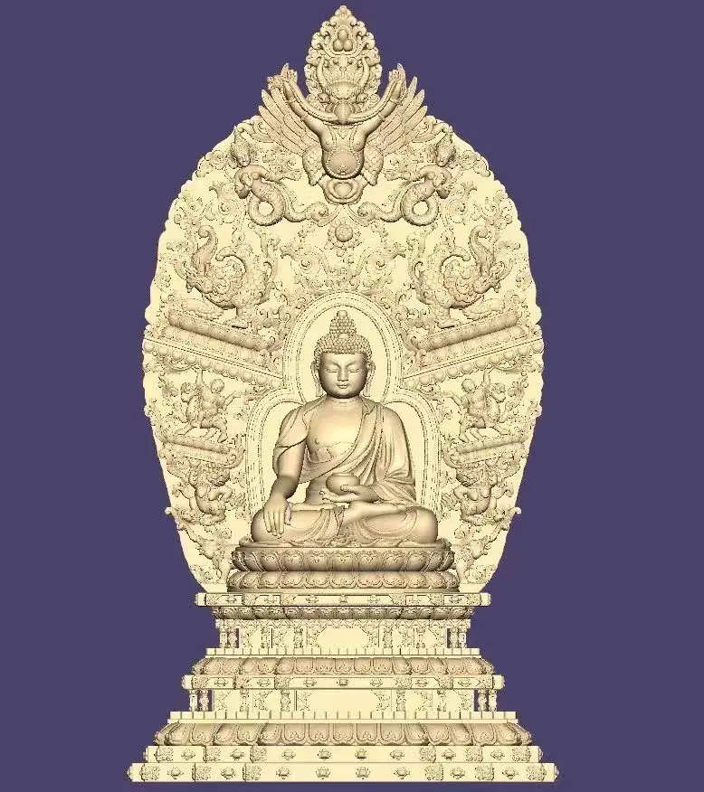 2024 A mais recente estátua de Buda chinesa no Tibete desenho 3D presente 3D e desenho de jóias e personalização desenho 3D estereoscópico