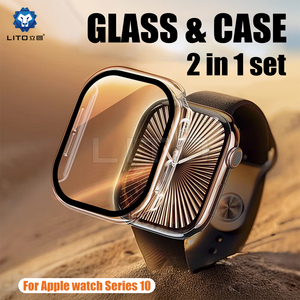 เคสนาฬิกาพร้อมกระจกนิรภัยป้องกันหน้าจอสำหรับ Apple Watch SE 7 8 9 10 38มม. 40มม. 41มม. 42มม. 44มม. 45มม. 46มม. 49มม. - Product Image 2