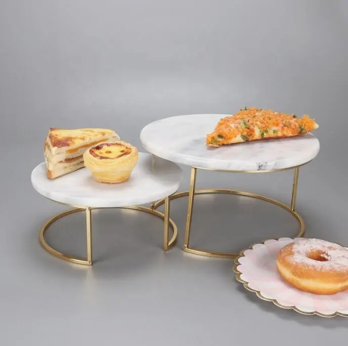 Alzata per torta con decorazione di alto livello alzata per torta Color oro in marmo