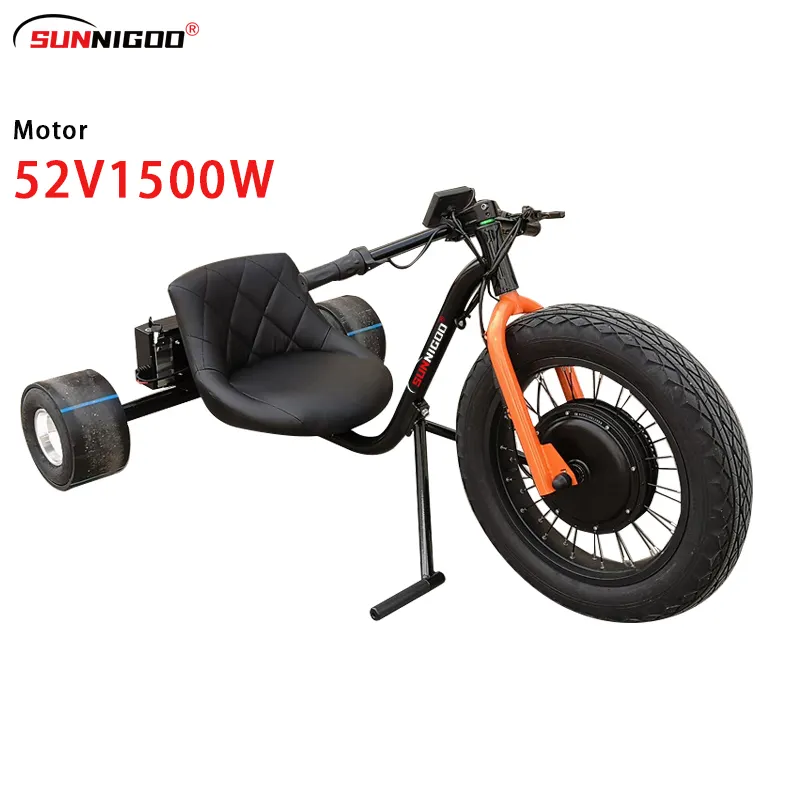 Fabricagefabriek Odm Elektrische Drift Trike 1000/1500W Krachtige Motor Drift Trike 48/52V Max Snelheid 45 Km/h Drift Trike 20 Inch