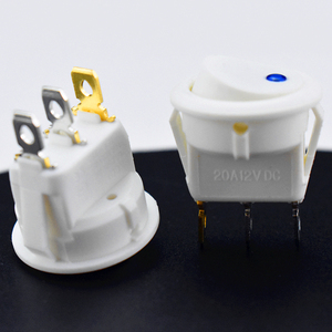 Kcd 1-101 White Mini Round Rocker Switch <strong>12V</strong> Round Switch 20 a MM DC <strong>Led</strong> Blue Light Switch - Product Image 6