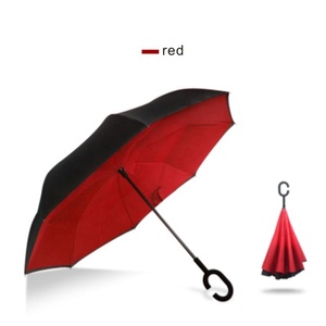 双自由手动控制直纹倒C型立式长柄车用雨伞 - Product Image 4