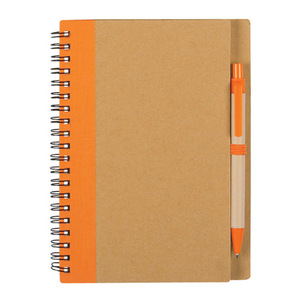 Custom Logo A5 Spiral <strong>Notebook</strong> for Students and Travelers Kraft Paper Cover <strong>with</strong> Sticky <strong>Notes</strong> and Paper Ballpoint Pen
