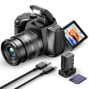4Kデジタルカメラ72MPオートフォーカスポイントとシュートカム12X光学ズーム3インチフリップスクリーンWiFi Vlogカメラ2バッテリー - Product Image 1