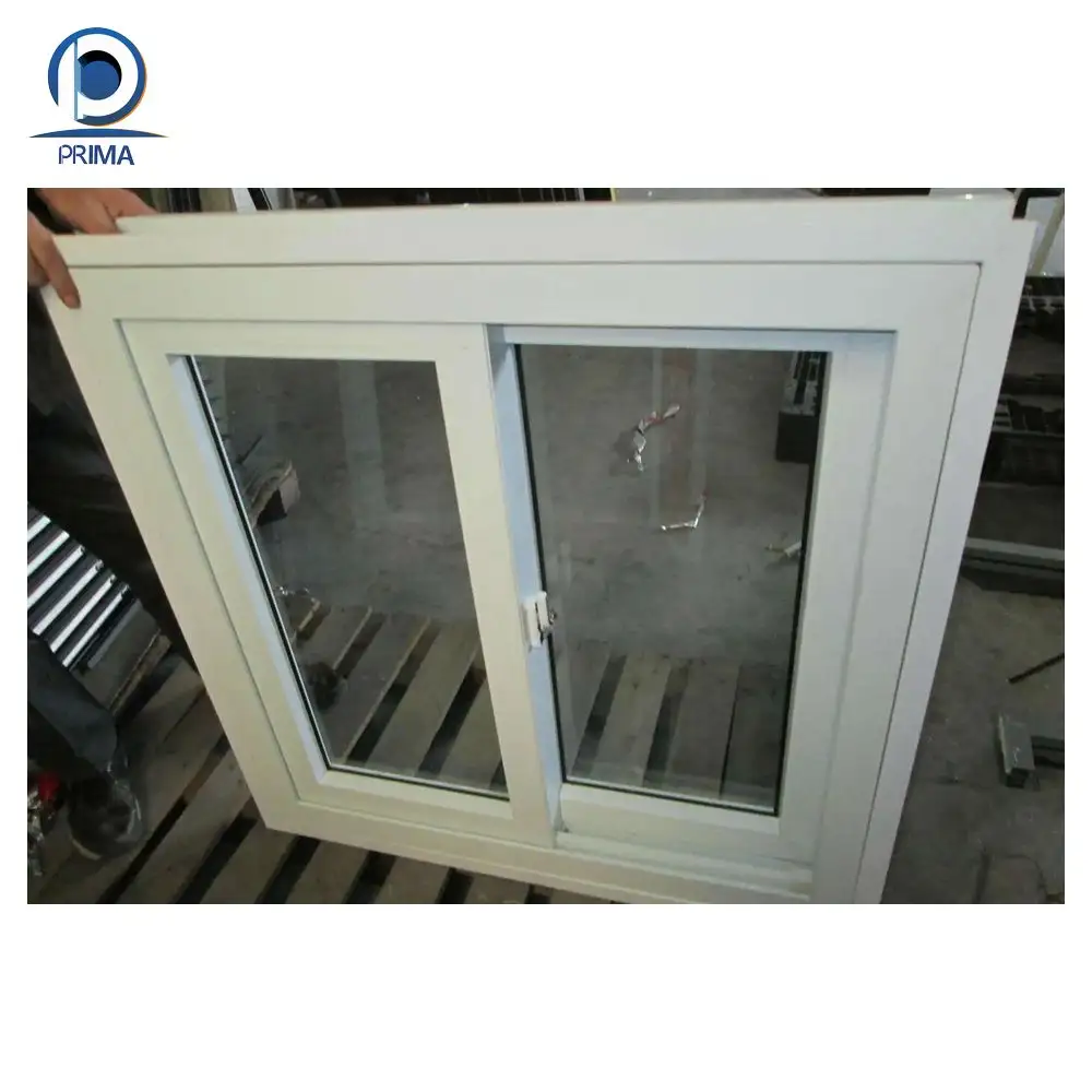 Prima Factory Direct Sale Upvc Windows and Doors Sliding Window with Inside Grill Windproof Hurricane Glass Window
