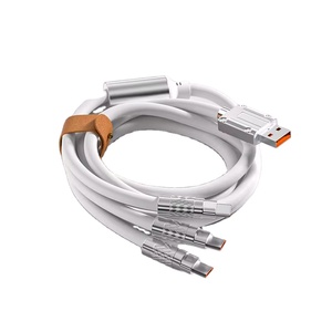 3 in 1 Zinc Alloy Liquid Silicone Quick Charge for Mobile Phone Usb Cable with LED 3A Fast Charging Cable - Product Image 1
