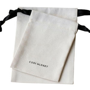 Bolso de tela de algodón con logotipo personalizado, bolsa de muselina con cordón, impresa - Product Image 2