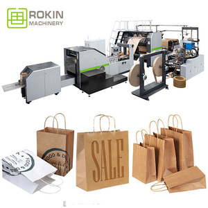 ROKIN BRAND Fully <strong>Automatic</strong> Roll Feeding Paper Bag <strong>Making</strong> <strong>Machine</strong> with Flat and Twisted Rope <strong>Handle</strong> - Product Image 5