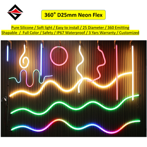 DC24V nokta ücretsiz 360 Led Neon Flex silikon tüp Led halat ışık 360 derece yuvarlak silikon tüp led - Product Image 2