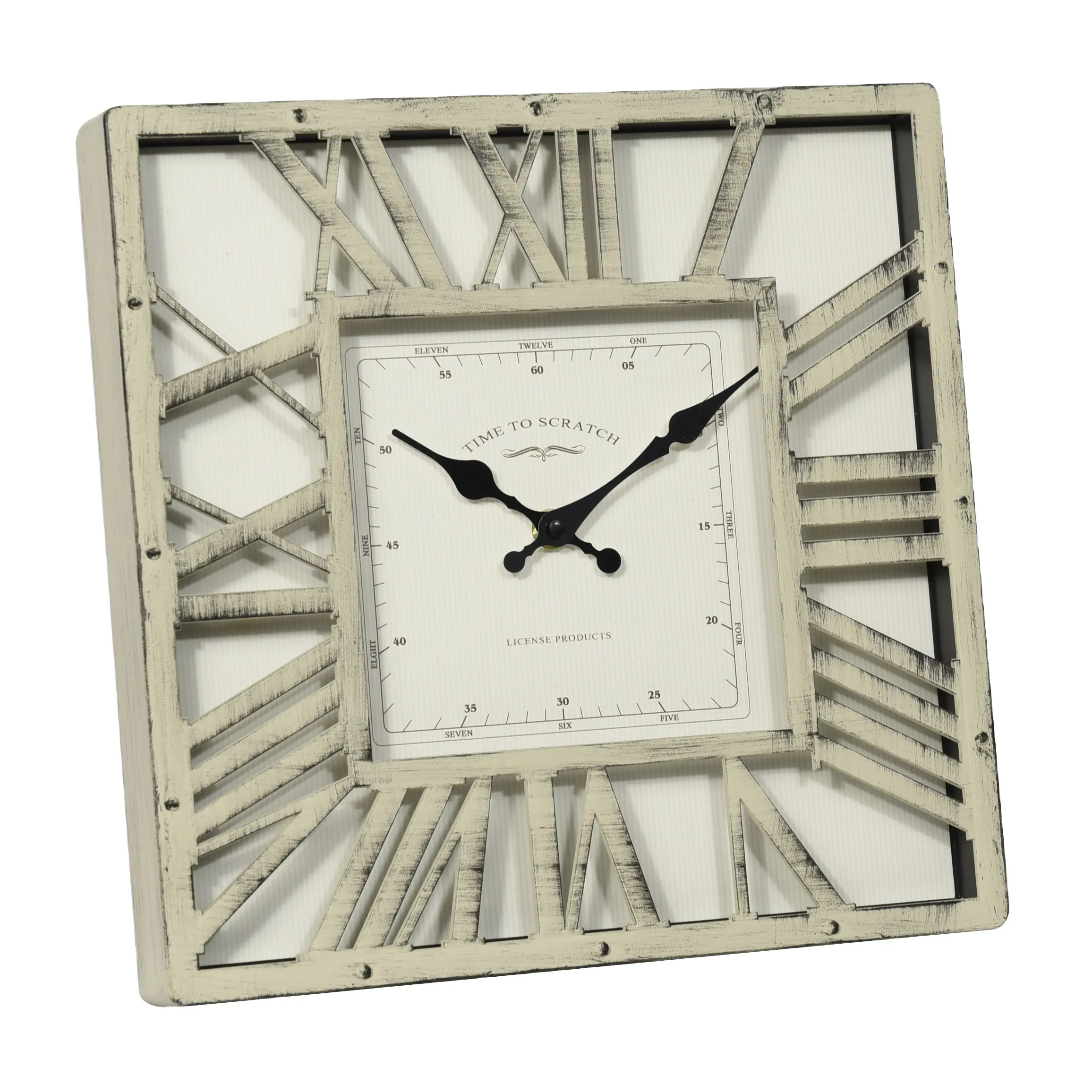 ساعة حائط مربعة بلاستيكية عالية الجودة مقاس 12 بوصة بأرقام رومانية بتصميم جديد