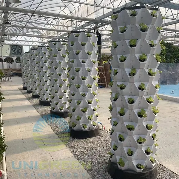 レタスイチゴ栽培用の水耕食品グレードABS水耕パイナップルタワーガーデン栽培システム