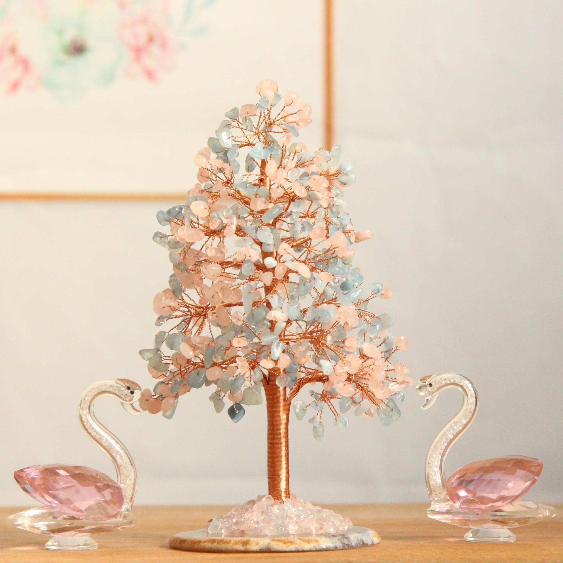 Aguamarina + cuarzo rosa
