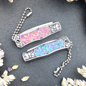 Mini Pocket Knife with Colorful Resin Handle Stainless Steel Blade and Box <strong>Cutter</strong> for Daily Use and Outdoor Camping - Product Image 3