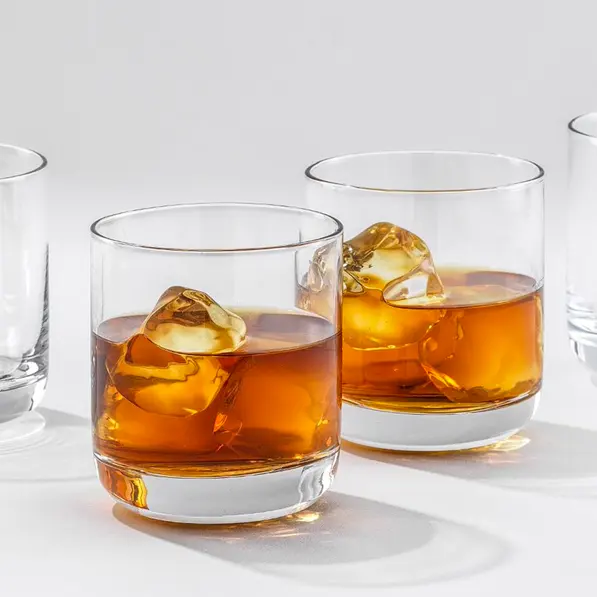 Gobelet en verre court de 10oz fait à la main avec Base lourde, verre à Double roche à l'ancienne pour le Scotch ou le Bourbon, lavable au lave-vaisselle