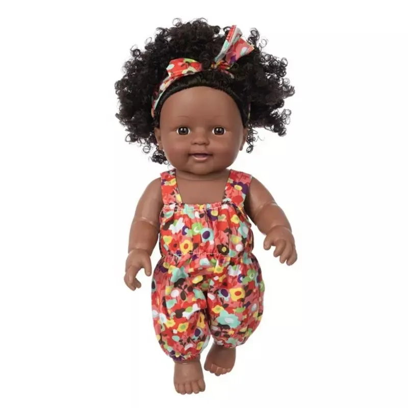 Venda por atacado nova moda vinil 14 polegadas, conjunto silicone bebê africano preto bonecas para crianças