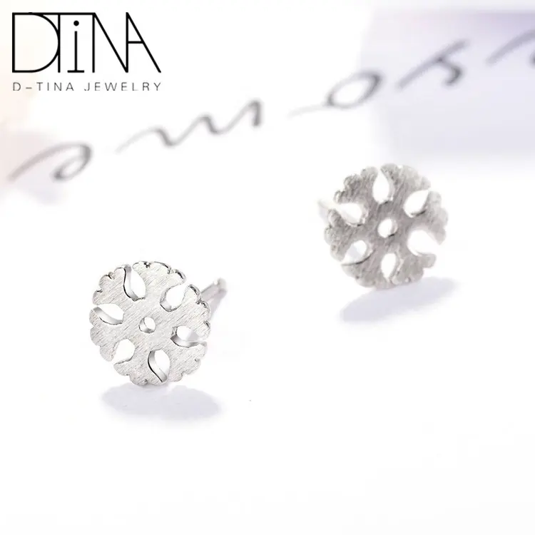 DTINA 925 Sterling Silver Stud Orecchini di Modo Fiocco di Neve Orecchini