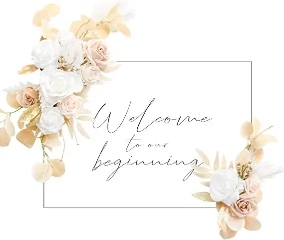 Venta al por mayor de flores artificiales, flores de arco de boda, conjunto de 2 arreglos florales de rosas para la ceremonia de bienvenida del banquete de boda