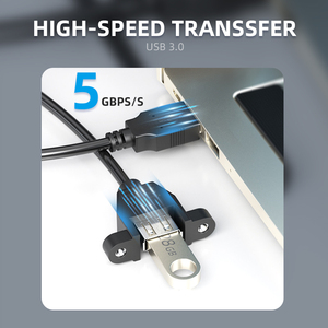 0.3M 0.6M 1M 1.5M 2M 3M 5M Usb 3.0延长电缆公对母，带面板安装螺钉锁定连接器适配器 - Product Image 6