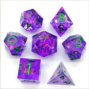 ดันเจี้ยนและมังกร DND D & D 7ชิ้นต่อชุดบรรจุลงในกล่องเหล็กเกมบทบาทลูกเต๋ายางเรซิ่นมุมคมพร้อมกระดาษลูกอม - Product Image 3
