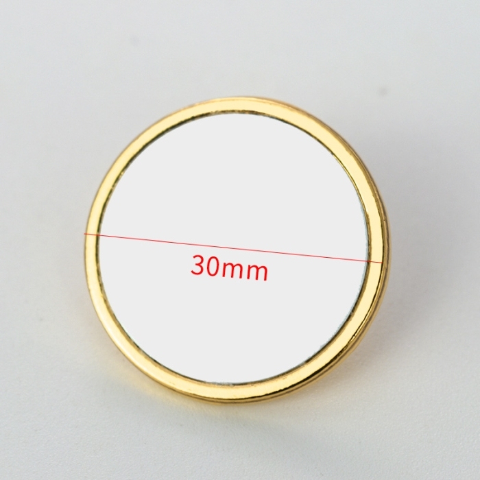 Spilla rotonda vuota da 30 mm in oro
