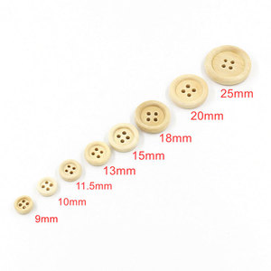 Precio bajo de fábrica, personalizado, diferente tamaño, respetuoso con el medio ambiente, botón redondo de madera de 4 agujeros para ropa - Product Image 1