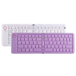 Mini teclado Bluetooth plegable para tableta, teléfono Bt 5,1, teclado de viaje inalámbrico, teclado plegable ultrafino para iPad
