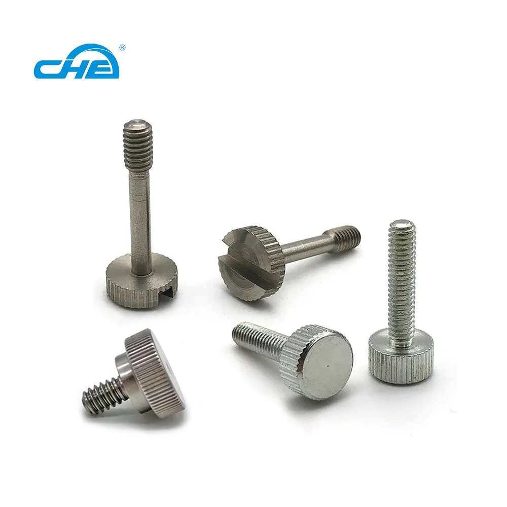 Knurled สกรูหัวแบน M6 M3,สกรูหัวแม่มือสเตนเลสสตีลสีดำทำจากโลหะอลูมิเนียมทองเหลือง