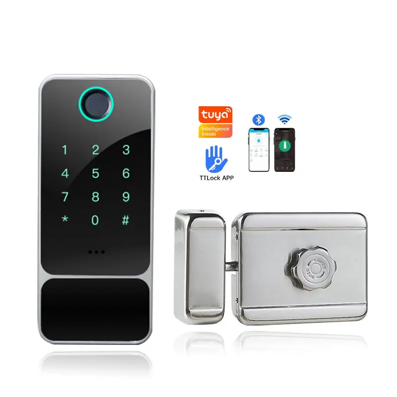 WiFi قفل أمان للأبواب واللاسلكية البيومترية التشفير مع مفاتيح قفل ذكي بصمة
