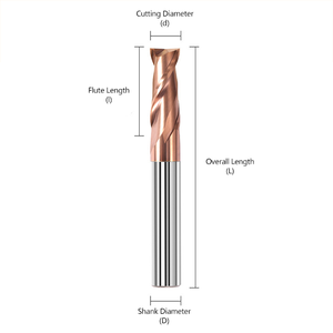 CNC Flat-bottom Carbide End Mill with Two Flutes 55-degree Keyway <strong>Cutter</strong> for Steel Featuring an Extended Straight Shank - Product Image 5