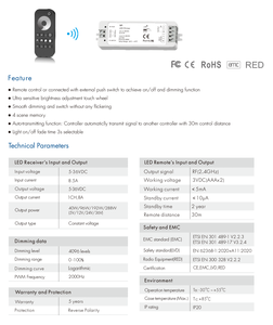 RT1 + V1 8A * 1CH одноцветный светодиодный контроллер комплект - Product Image 4