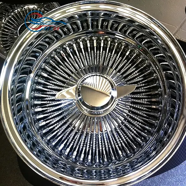 Lowrider 13x7 Reverse Speichen mit gerader Spitze Chrom draht felgen Schmiede räder Zenith-Draht rad