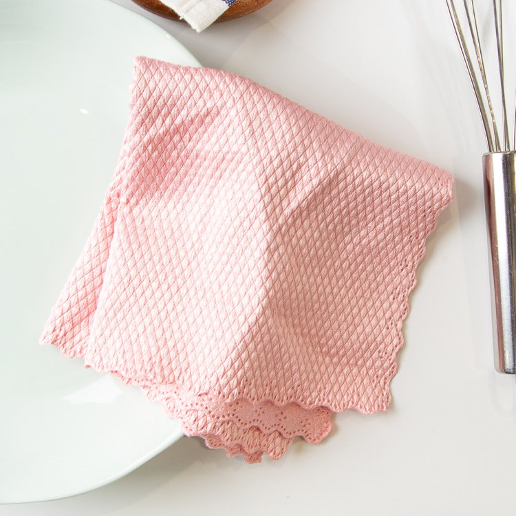 Rose-210G-Bordures Brocart Polyester (25x25 cm)