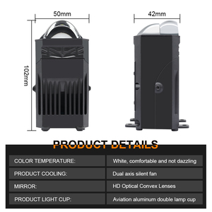 ลำแสงคู่1.8นิ้ว LED โปรเจคเตอร์เลนส์ไฟหน้าสปอตไลท์กันน้ำ5000lm ไฟคู่ LED แบบเมทริกซ์สำหรับรถยนต์ - Product Image 2